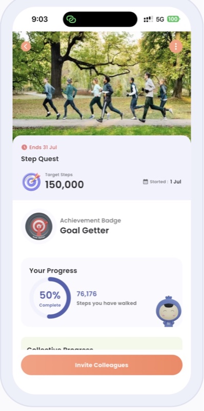 Step challenge in the CHOYS app